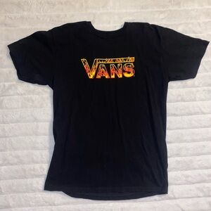 Vans Black Tee with Flame Logo